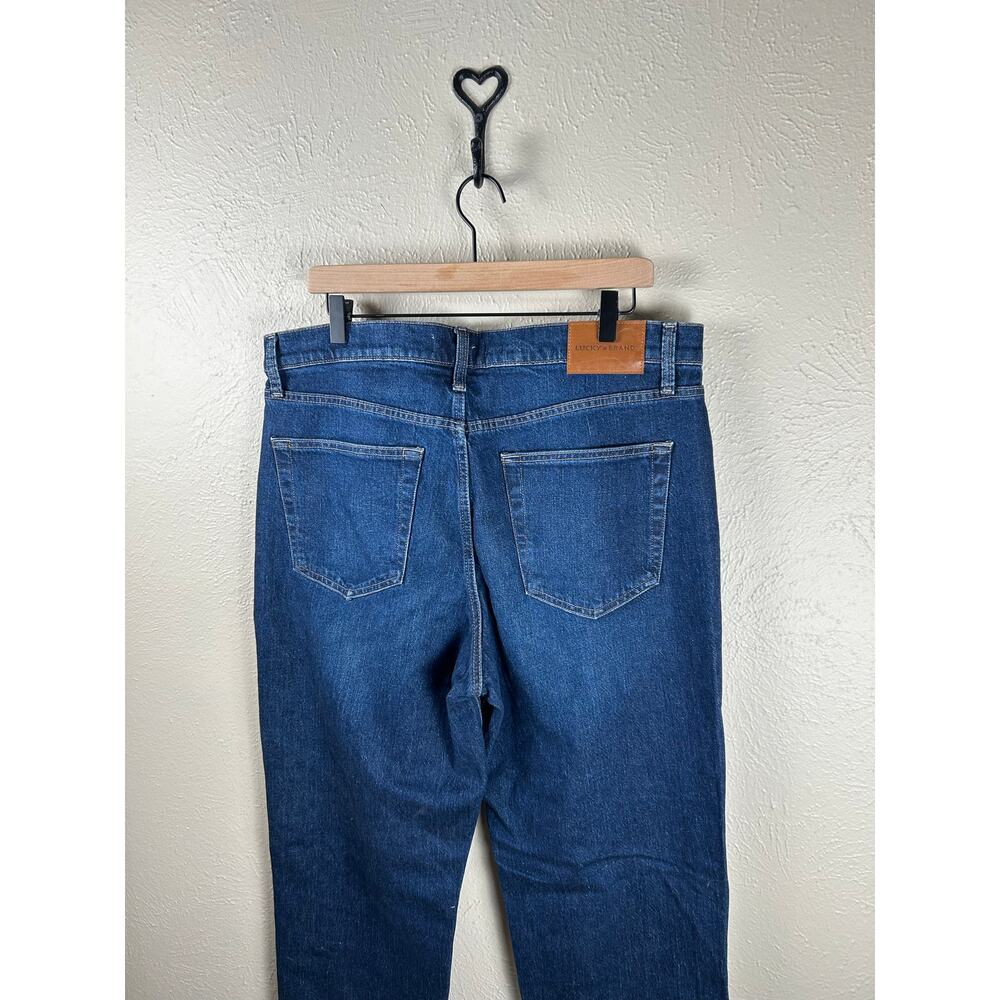 Lucky Brand Jeans Women's Size 14 Boy Mid Rise Relaxed Straight Denim Dark Wash - Picture 9 of 10